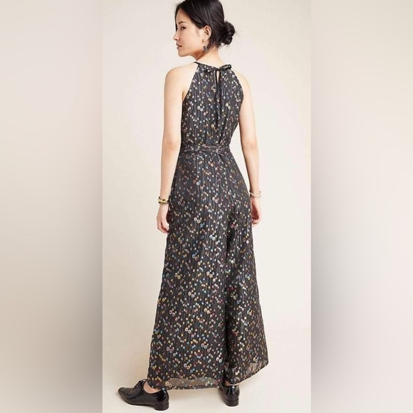 Eva Franco Edita Halter Metallic Clip Dot Jumpsuit - Picture 2 of 9